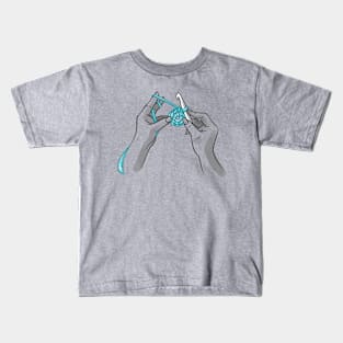 Crocheting hands Kids T-Shirt